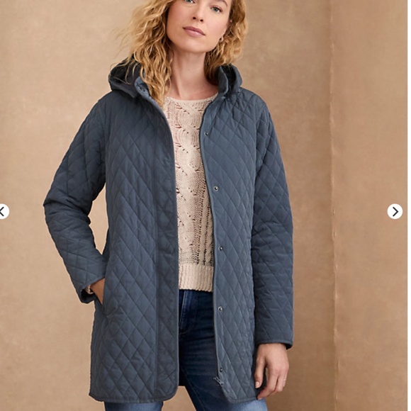 Recycled Quilted Car Coat by Garnet Hill - Picture 1 of 5